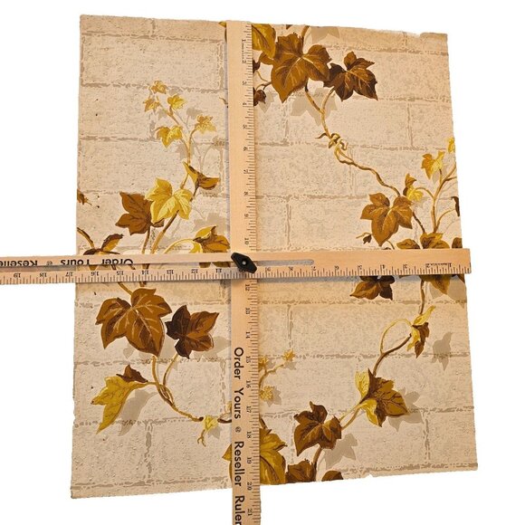 Vintage Wallpaper Sample Sheet 70s Patio Ivy MCM Cottagecore Crafting Ephemera - Picture 3 of 6
